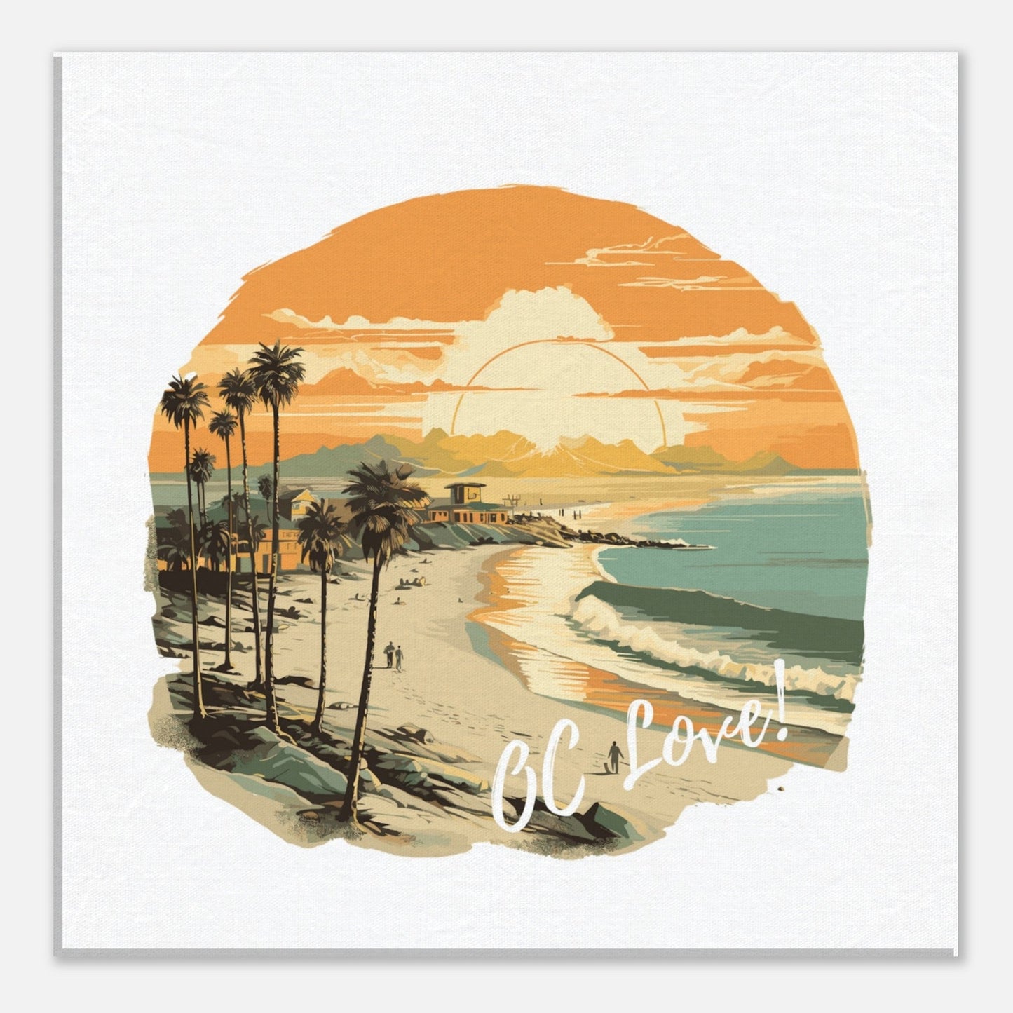 OC Love ❤️ Vintage Beach Canvas